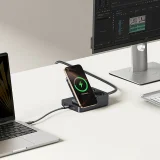 6 az 1-ben vezeték nélküli töltőállomás USB-A, USB-C, 2x AC csatlakozó, 67W - Fekete 9