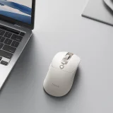 Vezeték nélküli egér újratölthető akkumulátorral, akkumulátor kijelzővel, 4000 DPI, 800 mAh, 2,4 GHz, BT - fehér 9