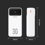 30 000 mAh-s hordozható akkumulátor USB-A és USB-C csatlakozóval, K15Max PD 22,5 W, USB-C és iPhone Lightning kábellel – fehér 4