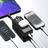 30 000 mAh-s hordozható akkumulátor USB-A és USB-C csatlakozóval, K15Max PD 22,5 W, USB-C és iPhone Lightning kábellel – fehér 5
