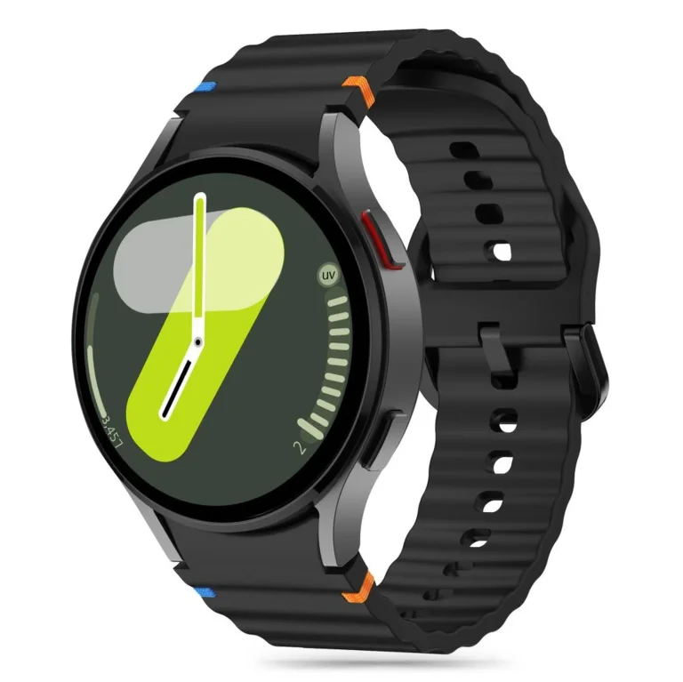 Szilikon sportszíj Samsung Galaxy Watch 4/5/5/5 Pro/6/7/FE órához - fekete