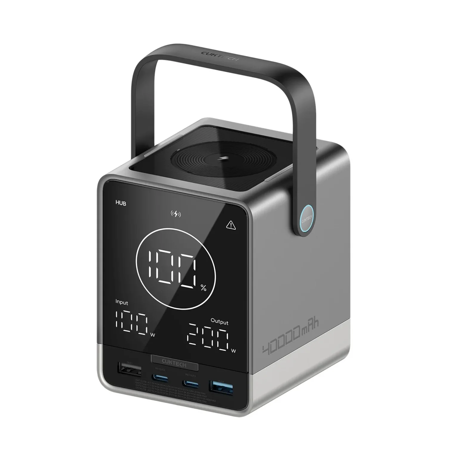 40.000 mAh USB-C USB-A 300 W bežična power banka za punjenje - crna 40.000 mAh USB-C USB-A 300 W bežična power banka za punjenje - crna
