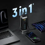 25 000 mAh-s USB-C és USB-A csatlakozóval ellátott, 210 W-os hordozható akkumulátor – fekete 6