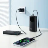 20 000 mAh-s hordozható akkumulátor digitális kijelzővel, USB-A, USB-C, 22,5 W – fekete 10