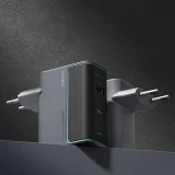 USB-C–USB-A fali töltő USB-C kábellel, GaN 100 W – szürke 3