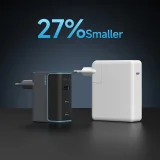 USB-C–USB-A fali töltő USB-C kábellel, GaN 100 W – szürke 4