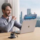 USB-C–USB-A fali töltő USB-C kábellel, GaN 100 W – szürke 6