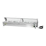 Bemar vízmelegítő csapokkal és üvegfedéllel 2200 W 30 l + 5 db GN1/2 edény 2