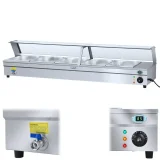 Bemar vízmelegítő csapokkal és üvegfedéllel 2200 W 30 l + 5 db GN1/2 edény
