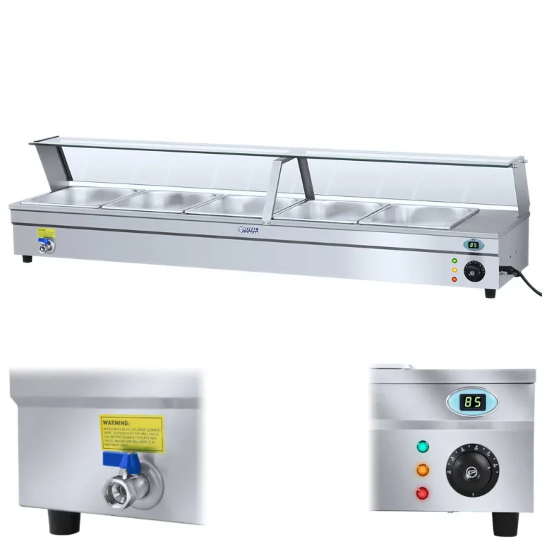 Bemar vízmelegítő csapokkal és üvegfedéllel 2200 W 30 l + 5 db GN1/2 edény