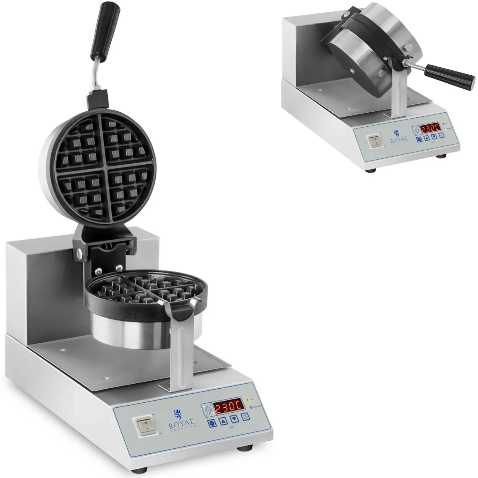 Rotacijski aparat za vafle za okrugle vafle veličine četvrt dolara, promjer 18 cm, 1300 W, RCWM-1300-RE Rotacijski aparat za vafle za okrugle vafle veličine četvrt dolara, promjer 18 cm, 1300 W, RCWM-1300-RE