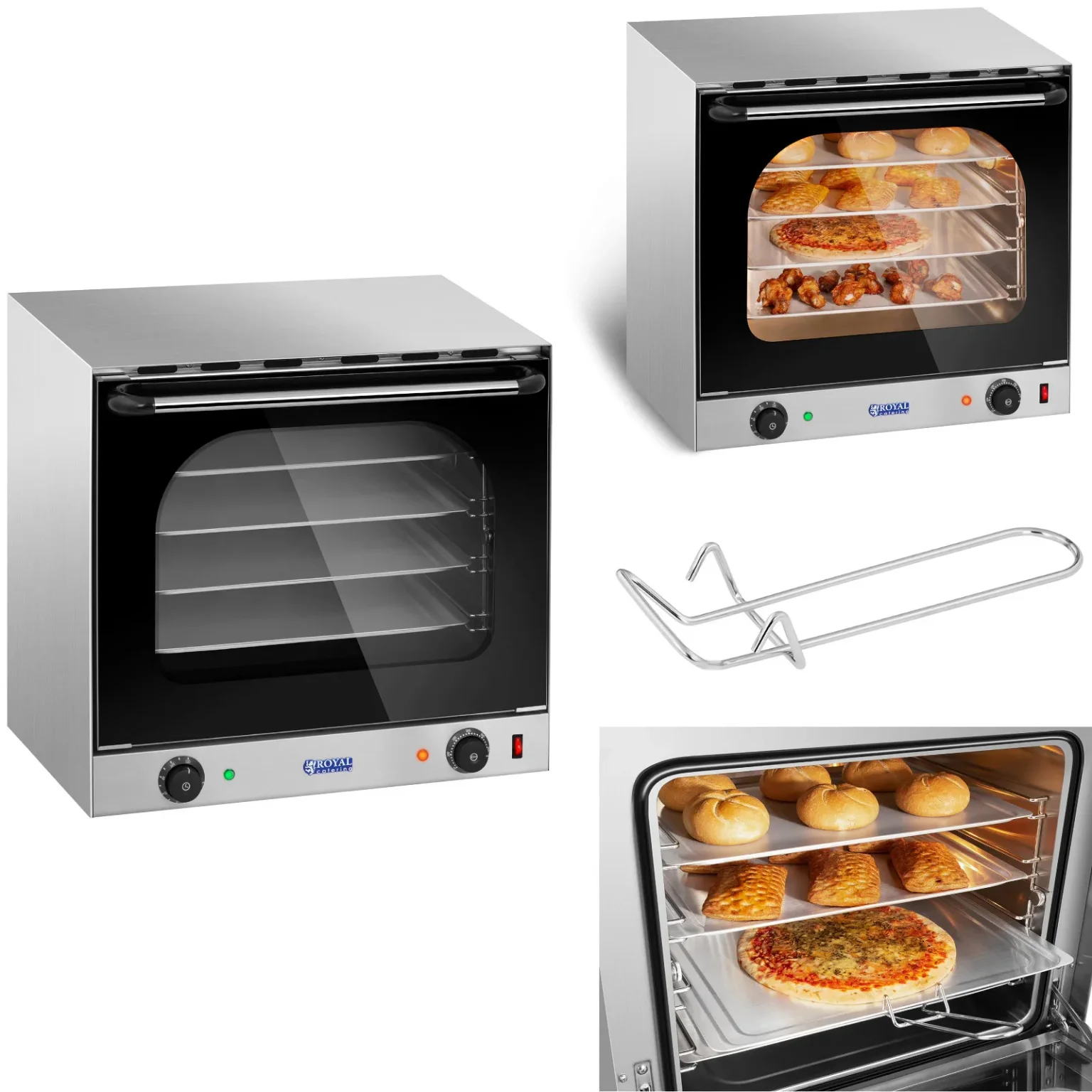 4 szintű konvekciós sütő 2400 W + 4 x tepsi