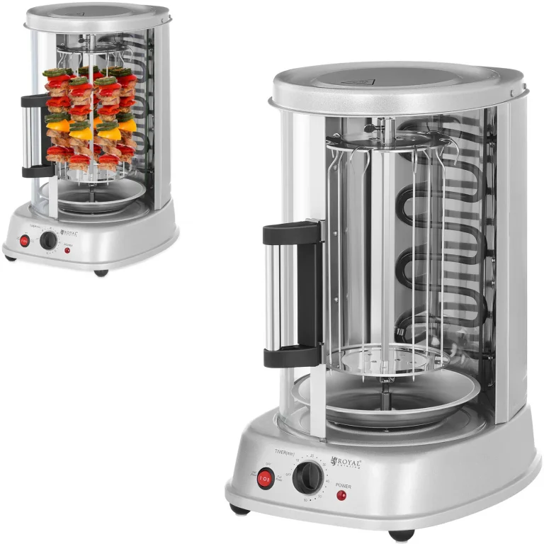 MINI függőleges 3 az 1-ben kebab-, gyros- és zöldséggrill 1500 W Royal Catering RCGV-1400