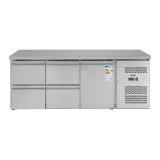 Hűtött asztal acél munkalapokkal, 4 fiókkal, -2–10 °C, 179 cm 4