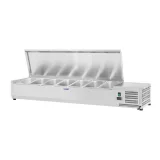 Hűtött vitrin acél fedéllel, 7x GN1/4, 150 cm 2