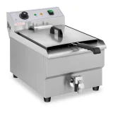 Állítható elektromos ipari fritőz leeresztő szeleppel, 230 V, 3500 W, 16 l 3