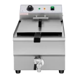 Állítható elektromos ipari fritőz leeresztő szeleppel, 230 V, 3500 W, 16 l 4