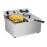 Kétkosaras, ipari elektromos fritőz, 230 V, 2 x 3200 W, 2 x 8 l 2