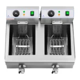 Dvostruka električna komercijalna friteza s dvije košare i odvodnim ventilom, 230 V, 2 x 3000 W, 2 x 10 L 4