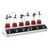 Laboratóriumi mágneses keverő 99 °C-os időzítővel, 6 állomással + keverőrudak 3