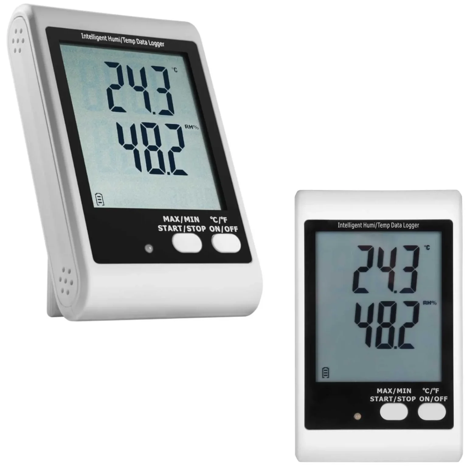 Hő- és páratartalom-mérő, hőmérséklet- és páratartalom-naplózó, mérési tartomány 0–100% relatív páratartalom, -35–70 °C, USB Hő- és páratartalom-mérő, hőmérséklet- és páratartalom-naplózó, mérési tartomány 0–100% relatív páratartalom, -35–70 °C, USB