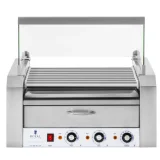 Roller grill fedéllel és melegítő fiókkal 16 hot doghoz 2200 W 230 V Royal Catering 2