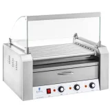 Roller grill fedéllel és melegítő fiókkal 16 hot doghoz 2200 W 230 V Royal Catering