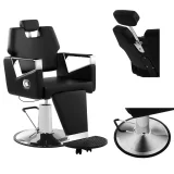 Scaun de frizerie profesional TURIN Physa negru, pivotant, cu suport pentru picioare
