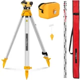 Nivelă optică cu auto-nivelare, cu trepied și nivelă cu bulă - mărire 32x, diametru 38 mm