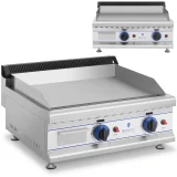 Kétégős, sima felületű gázgrill LPG / propán-butánhoz 2 x 3000 W 30 mbar
