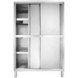 Dulap de depozitare din oțel inoxidabil pentru catering, cu uși glisante, 180x118x50cm 6