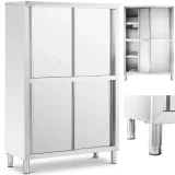 Dulap de depozitare din oțel inoxidabil pentru catering, cu uși glisante, 180x118x50cm