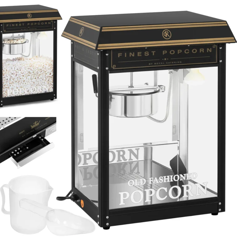 TEFLON 1600 W 5-6 kg/h Retro automatikus popcornkészítő - fekete és arany