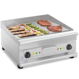 Kétoldalas sima és barázdált grilllemez zsírfogóval, 230 V, 2x 3200 W 2