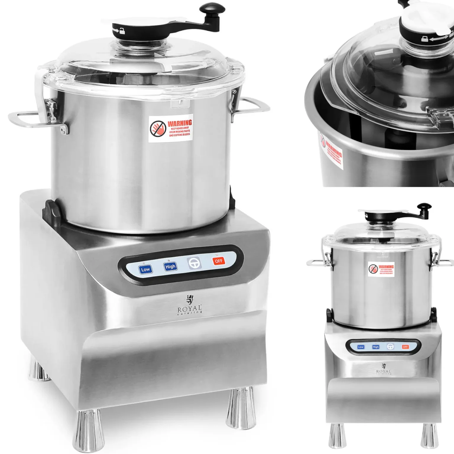 Robot de bucătărie comercial pentru tocarea, măcinarea și felierea cărnii și legumelor, 12 L, 1500/2200 RPM, 1500 W Robot de bucătărie comercial pentru tocarea, măcinarea și felierea cărnii și legumelor, 12 L, 1500/2200 RPM, 1500 W