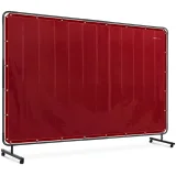 Hegesztővédő függöny kerekes kerettel, 239 x 175 cm – piros 2