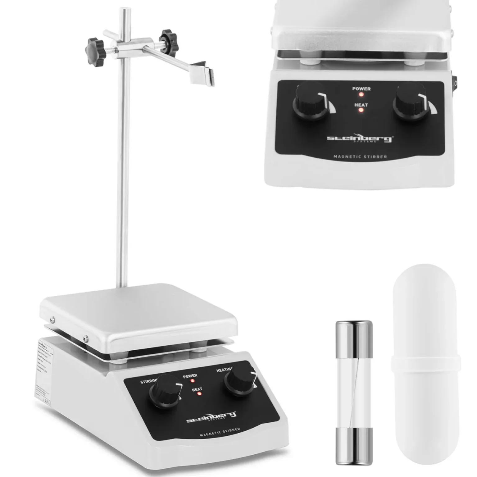 Laboratóriumi mágneses keverő állvánnyal és tartóval 380C 2000 fordulat/perc 120 x 120 mm Laboratóriumi mágneses keverő állvánnyal és tartóval 380C 2000 fordulat/perc 120 x 120 mm