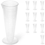 50 ml-es, skálázott műanyag laboratóriumi mérőpohár – 10 db.