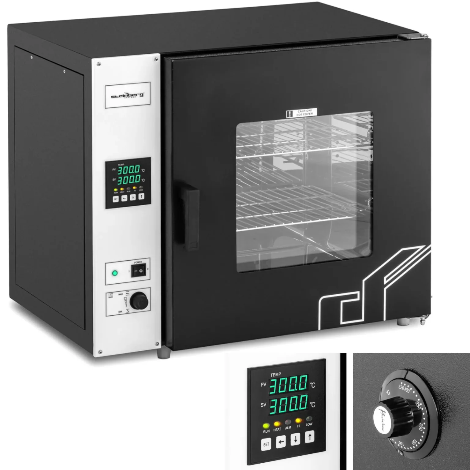 Cuptor de uscare de laborator, incubator și sterilizator cu LED, 50–300 °C, 58 L, 1670 W Cuptor de uscare de laborator, incubator și sterilizator cu LED, 50–300 °C, 58 L, 1670 W