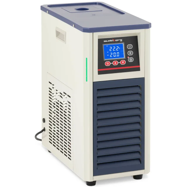 Laboratóriumi hűtő-cirkulátor hőmérséklet-szabályozáshoz -20 és 20 °C között, 20 l/perc, 495 W