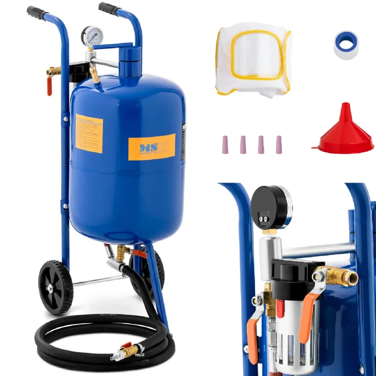 Mobil szifonos homokfúvó, nyomásszabályozással 60–125 psi, 40 l