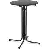Kerek, összecsukható bárpult, 70 cm átmérőjű, 110 cm magas, fekete 2