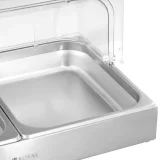Reggeli büfé vitrin redőnyös fedéllel, 2x GN 1/2, 2x 4 l 4