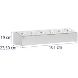 Stalak za posuđe za catering 6 x GN 1/6 11,4 L + posuđe s poklopcima 8