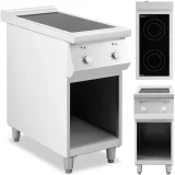 2 égőfejű, szabadon álló indukciós főzőlap nyitott talppal, 400 V, 8500 W