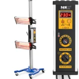 Încălzitor cu infraroșu de atelier pentru uscarea caroseriilor auto, pe trepied, 2 x 1000 W