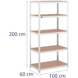 Metalna polica za pohranu, 5 polica, nosivost 750 kg, 100 x 60 x 200 cm, siva 7