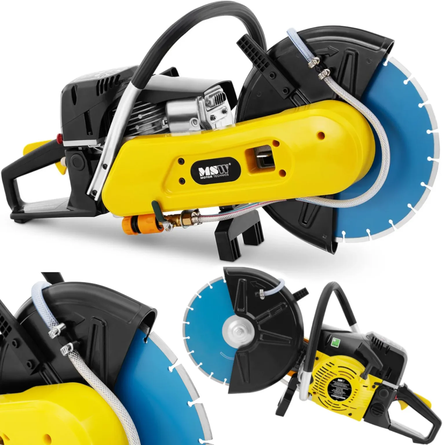 2500 W-os, 300 mm-es benzinmotoros fűrész beton, acél és tégla vágásához 2500 W-os, 300 mm-es benzinmotoros fűrész beton, acél és tégla vágásához