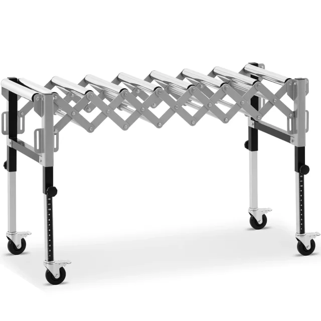 Összecsukható görgős szállítóasztal, 9 görgő, max. 130 kg, 145 x 59 x 96 cm