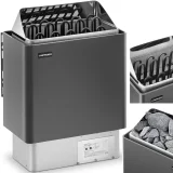 Elektromos szaunafűtő 9–13 m³, 110 °C-ig, 400 V, 9 kW, fekete és ezüst